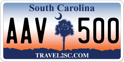 SC license plate AAV500