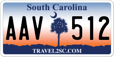 SC license plate AAV512