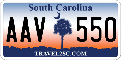 SC license plate AAV550