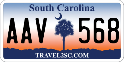 SC license plate AAV568