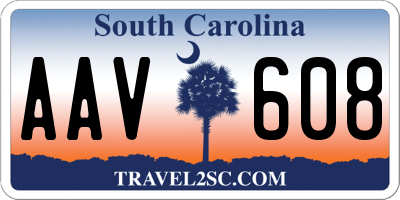 SC license plate AAV608