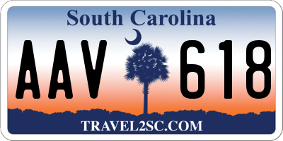 SC license plate AAV618