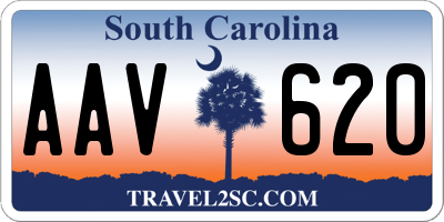 SC license plate AAV620