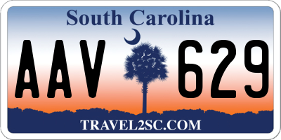 SC license plate AAV629