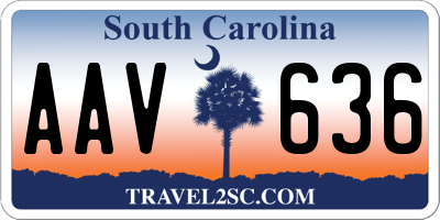 SC license plate AAV636