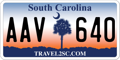 SC license plate AAV640