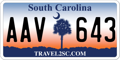 SC license plate AAV643