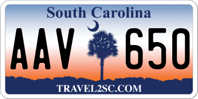 SC license plate AAV650