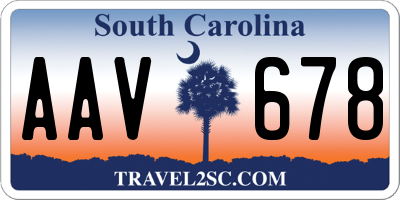 SC license plate AAV678