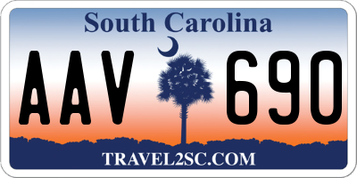 SC license plate AAV690