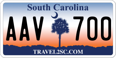 SC license plate AAV700