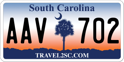 SC license plate AAV702