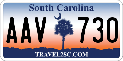 SC license plate AAV730