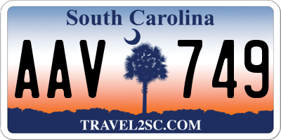 SC license plate AAV749