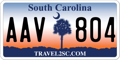 SC license plate AAV804