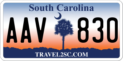 SC license plate AAV830