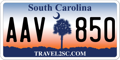 SC license plate AAV850