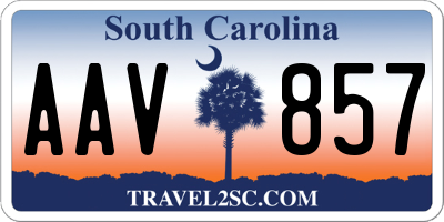 SC license plate AAV857