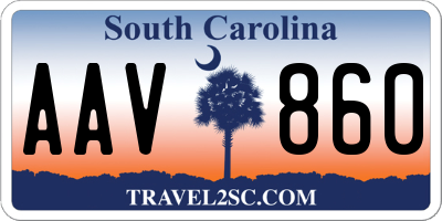 SC license plate AAV860