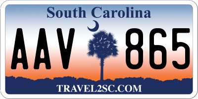 SC license plate AAV865