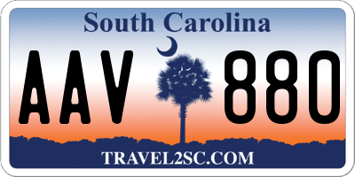 SC license plate AAV880