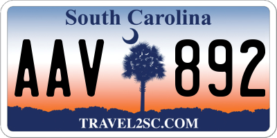 SC license plate AAV892