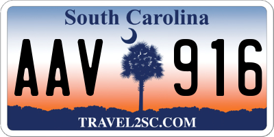 SC license plate AAV916