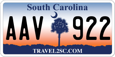 SC license plate AAV922