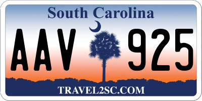 SC license plate AAV925