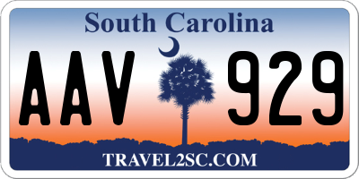 SC license plate AAV929