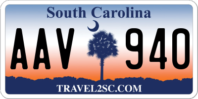 SC license plate AAV940