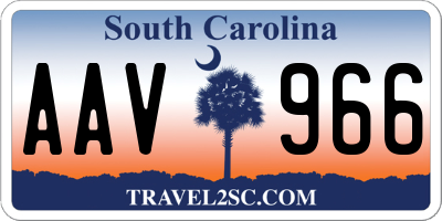 SC license plate AAV966