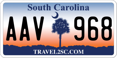 SC license plate AAV968