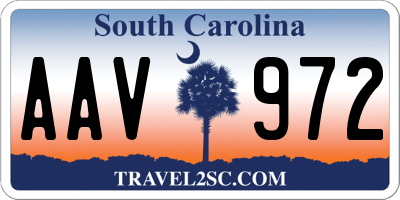 SC license plate AAV972
