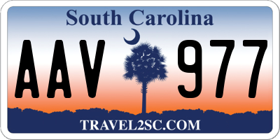 SC license plate AAV977