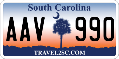 SC license plate AAV990