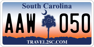 SC license plate AAW050