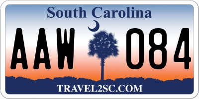 SC license plate AAW084