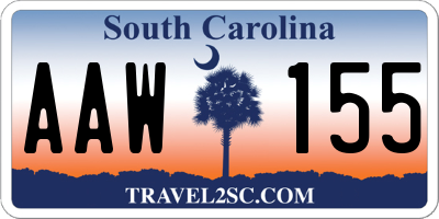 SC license plate AAW155