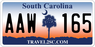 SC license plate AAW165