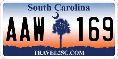 SC license plate AAW169