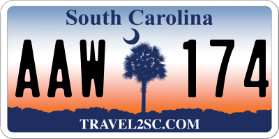 SC license plate AAW174