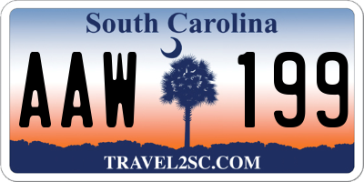 SC license plate AAW199