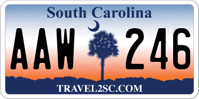 SC license plate AAW246