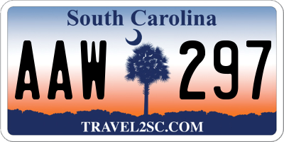 SC license plate AAW297