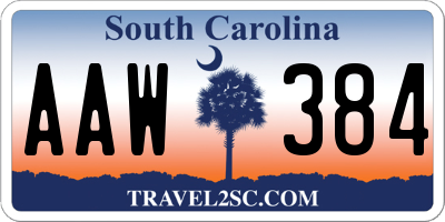 SC license plate AAW384