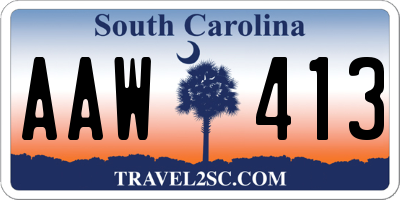 SC license plate AAW413