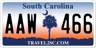 SC license plate AAW466