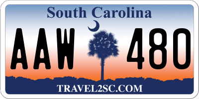 SC license plate AAW480