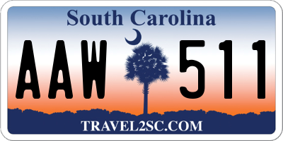 SC license plate AAW511